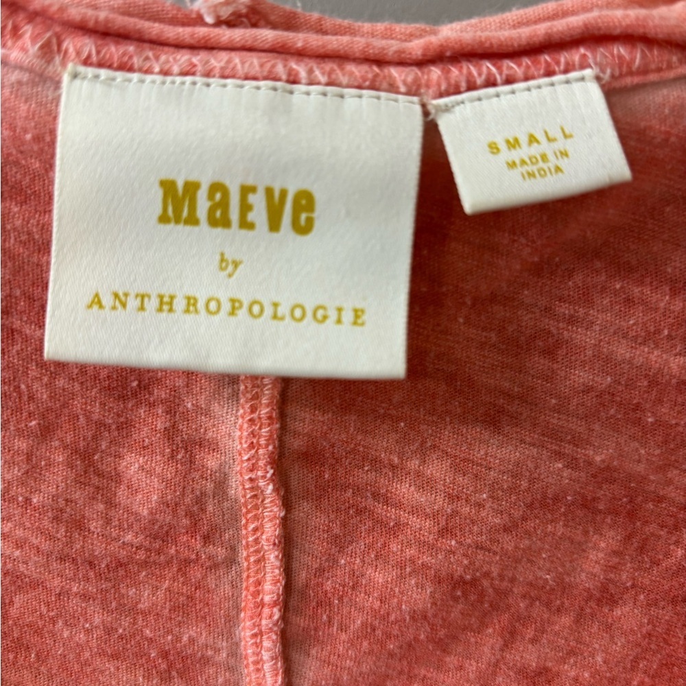 Maeve by Anthropologie Coral Short Sleeve Tee - Picture 2 of 3